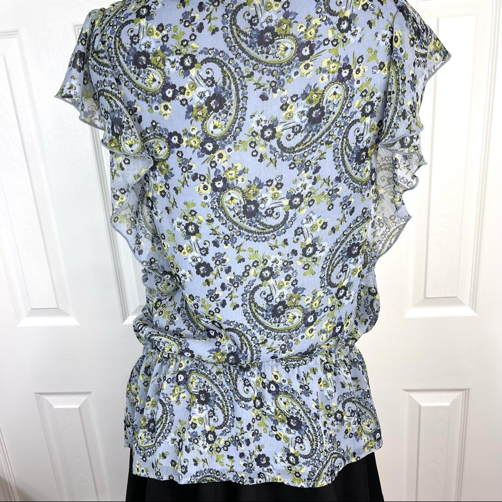 APT 9 top blouse Paisley Flowy artsy Floral boho short sleeveless M - Picture 6 of 9